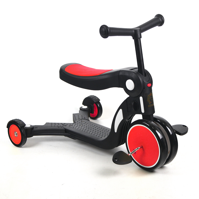 BabyBabe 三合一平衡三輪車(平衡車、滑步車)-賽車紅