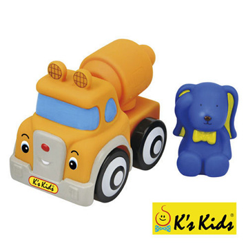 【 香港 Ks Kids 】益智玩具系列 - 彩色安全積木︰ 艾文兔水泥攪拌車 SB00291