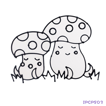 【愛玩色創意館】 MIT 兒童無毒彩繪玻璃貼-小張圖卡-蘑菇 IPCPS03