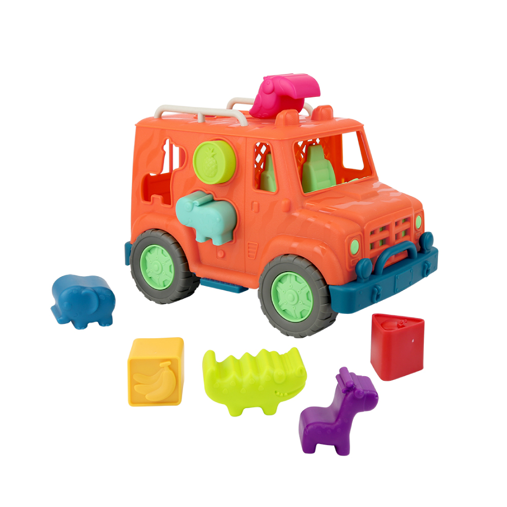 美國【B.Toys】感統玩具_飽胃站生態吉普車 VE1029Z