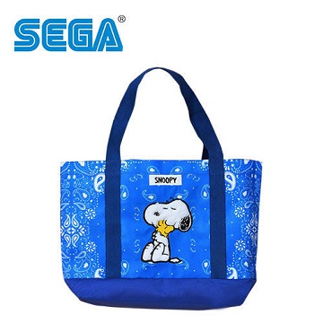藍色款【日本正版】史努比 肩揹提袋 手提袋 肩背包 托特包 Snoopy SEGA - 334494