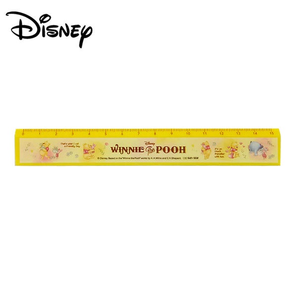 【日本正版】小熊維尼 雙面刻度直尺 15cm 直尺 塑膠尺 Winnie 維尼 迪士尼 Disney - 581309