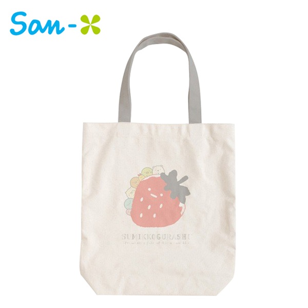 【日本正版】角落生物 草莓系列 帆布 肩背提袋 肩背包 托特包 手提袋 角落小夥伴 San-X 753685