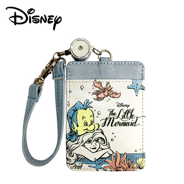 【日本正版】小美人魚 皮質 彈力 票卡夾 票夾 證件套 悠遊卡夾 艾莉兒 Ariel 迪士尼 Disney - 230054