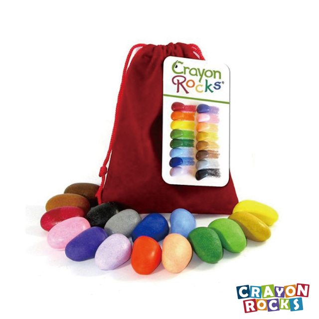 美國【Crayon Rocks】酷蠟石 16顆, 隨身袋