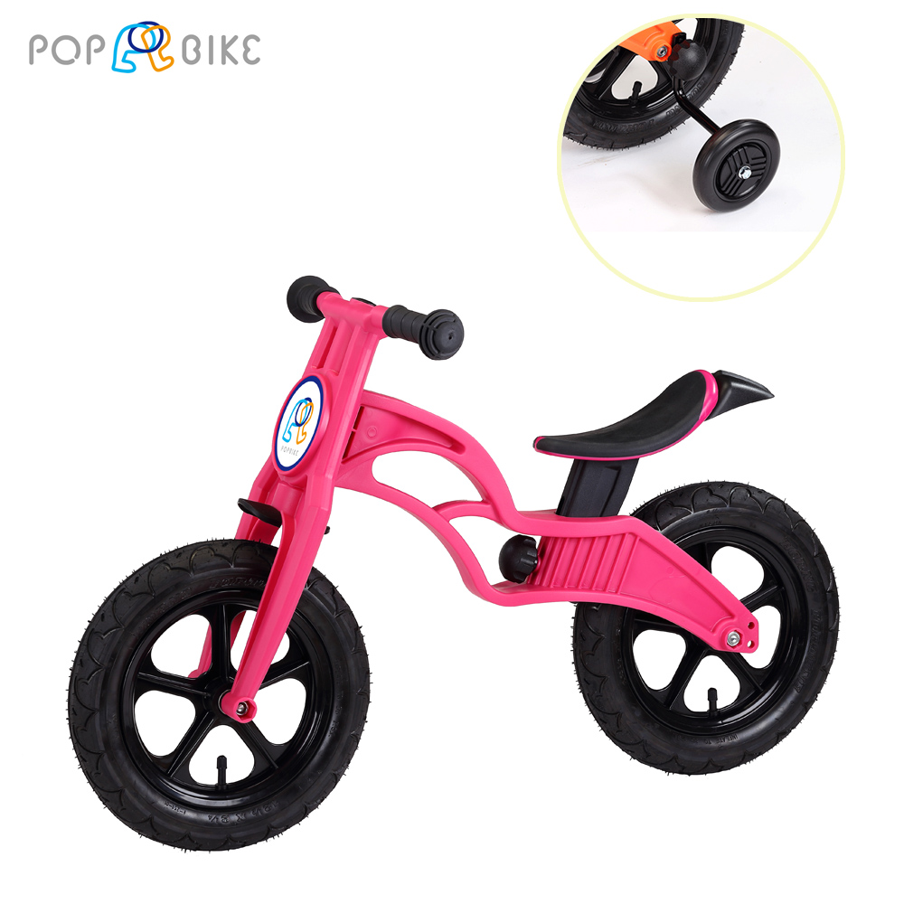 【BabyTiger虎兒寶】POPBIKE 兒童充氣輪胎滑步車-AIR充氣胎+輔助輪