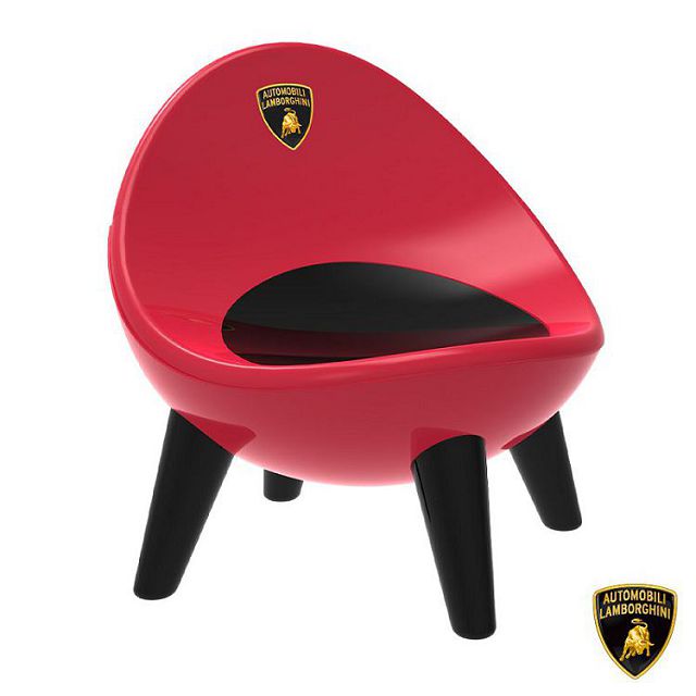 【Lamborghini藍寶堅尼】全台獨家 兒童蛋椅 兒童靠背椅 蛋型椅 幼兒椅 兒童餐椅(紅)