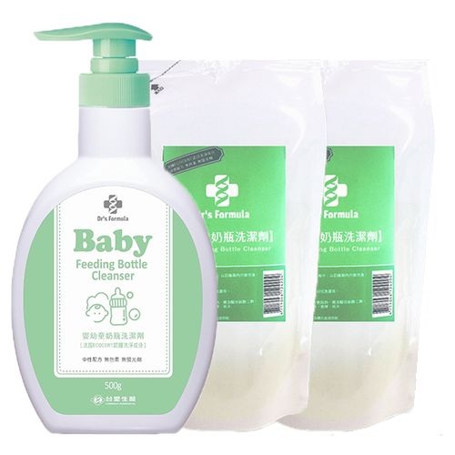 《台塑生醫》Dr’s Formula嬰幼童奶瓶洗潔劑促銷組(1瓶+2包/3組)