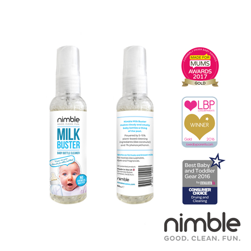 英國靈活寶貝 Nimble Milk Buster 奶瓶蔬果除味清潔液 - 60ml*2 ㄋㄟ ㄋㄟ剋星