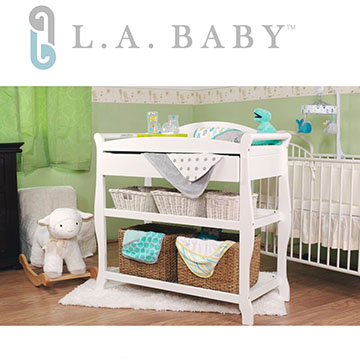 【美國 L.A. Baby】嬰兒尿布台置物架(白色)
