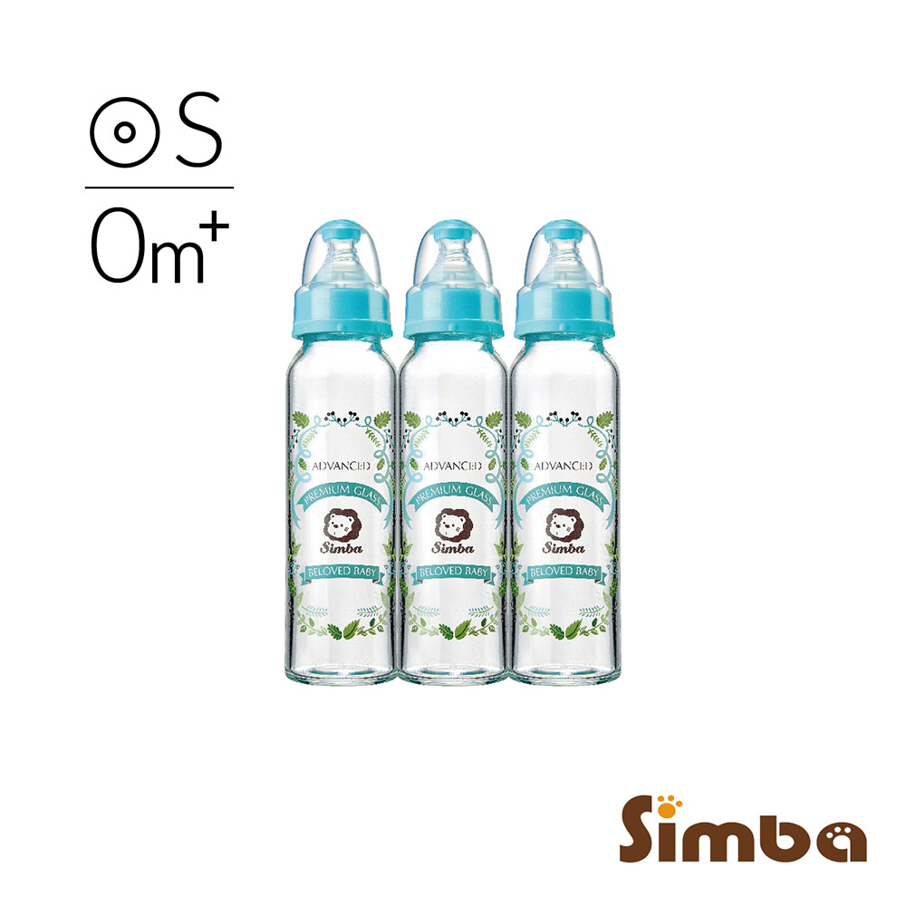 《小獅王辛巴》蘿蔓晶鑽標準玻璃大奶瓶3支組(240ml)