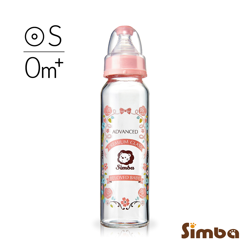 《小獅王辛巴》蘿蔓晶鑽標準玻璃大奶瓶(玫瑰)240ml