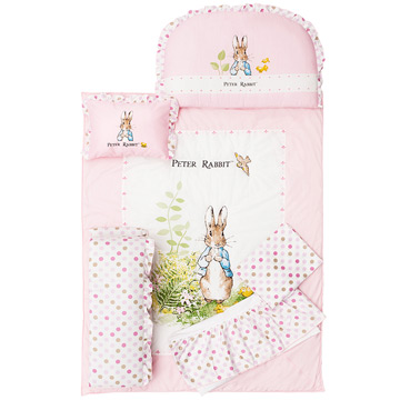 【奇哥】Peter Rabbit 花園比得兔六件床組-M(粉)