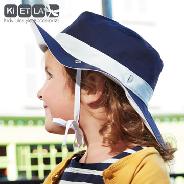 法國KiETLA-Kapel凱貝拉幼兒遮陽帽(深藍加勒比海)