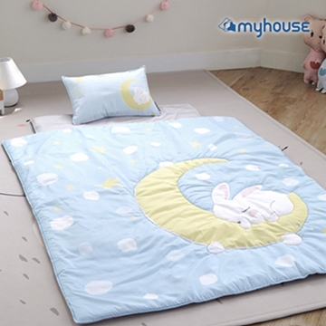 【BabyTiger虎兒寶】MYHOUSE 韓國防蟎抗敏派對動物兒童睡袋 - 月兔藍