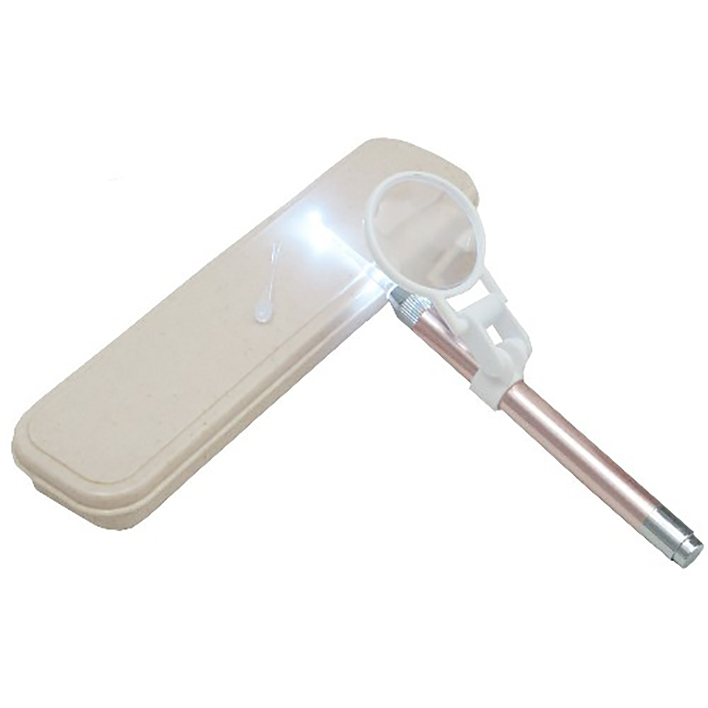 月陽鋁鎂合金發光LED耳勺帶放大鏡雙頭軟耳扒可當手電筒(XY4098A)