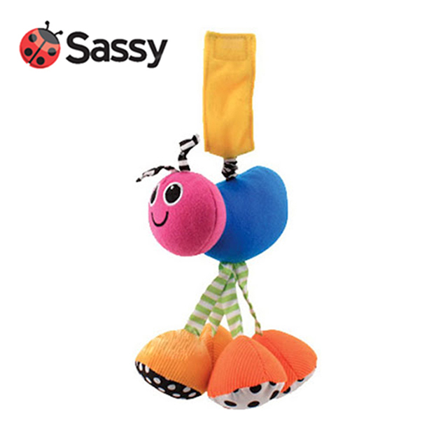 美國 Sassy 可吊掛鈴/ 拉繩震動蟲蟲