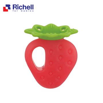 【Richell 利其爾】寶寶咬咬系列固齒器 - 草莓(附盒)