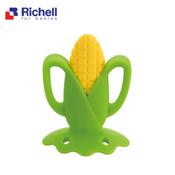 【Richell 利其爾】寶寶咬咬系列固齒器 - 玉米(附盒)