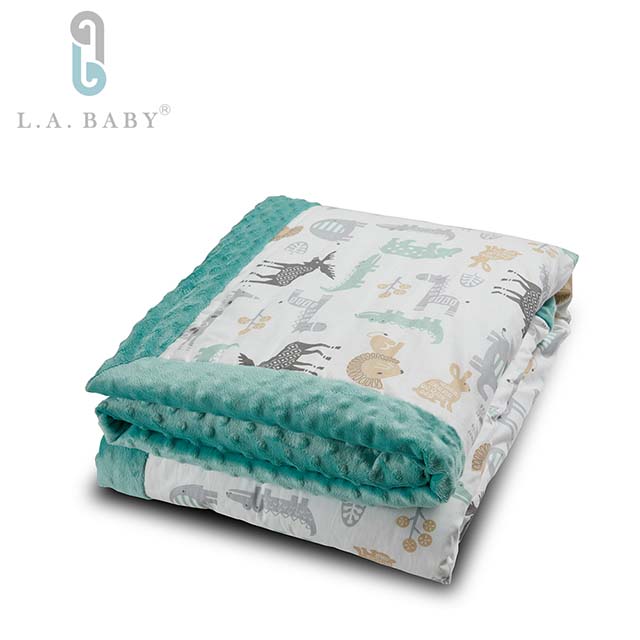 【美國 L.A. Baby】高級保暖樂豆毯 (暖柔) - 110 x 140 (cm)厚款 9款