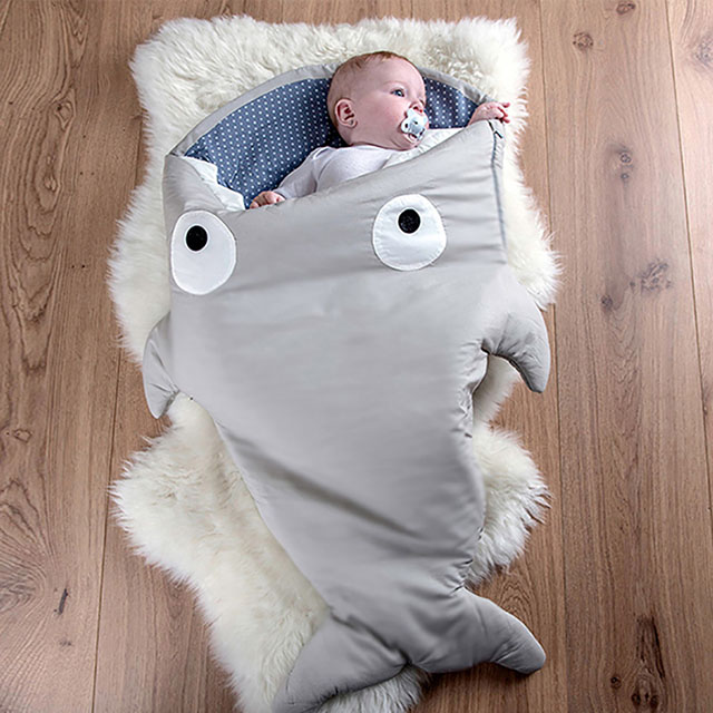 【西班牙製】鯊魚咬一口 BabyBites 100% 純棉手作嬰兒/幼兒睡袋|防踢被|包巾《標準版》