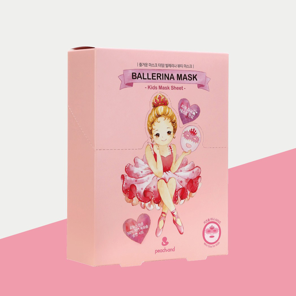 韓國 【peachand】 芭蕾舞公主 兒童保濕面膜(10片盒裝)