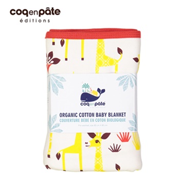 【BabyTiger虎兒寶】COQENPATE 法國柔柔攜帶有機被毯 - 長頸鹿