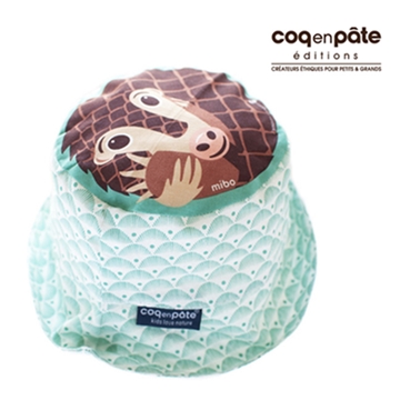 【BabyTiger虎兒寶】COQENPATE 法國有機棉無毒環保系列- 夏日遮陽帽 - 穿山甲