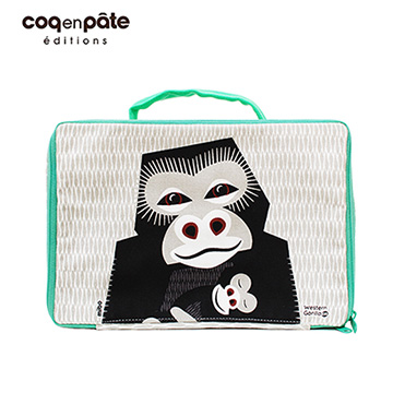 【BabyTiger虎兒寶】coqenpate 法國有機棉無毒環保布包- 方方兒拎出門 - 大猩猩