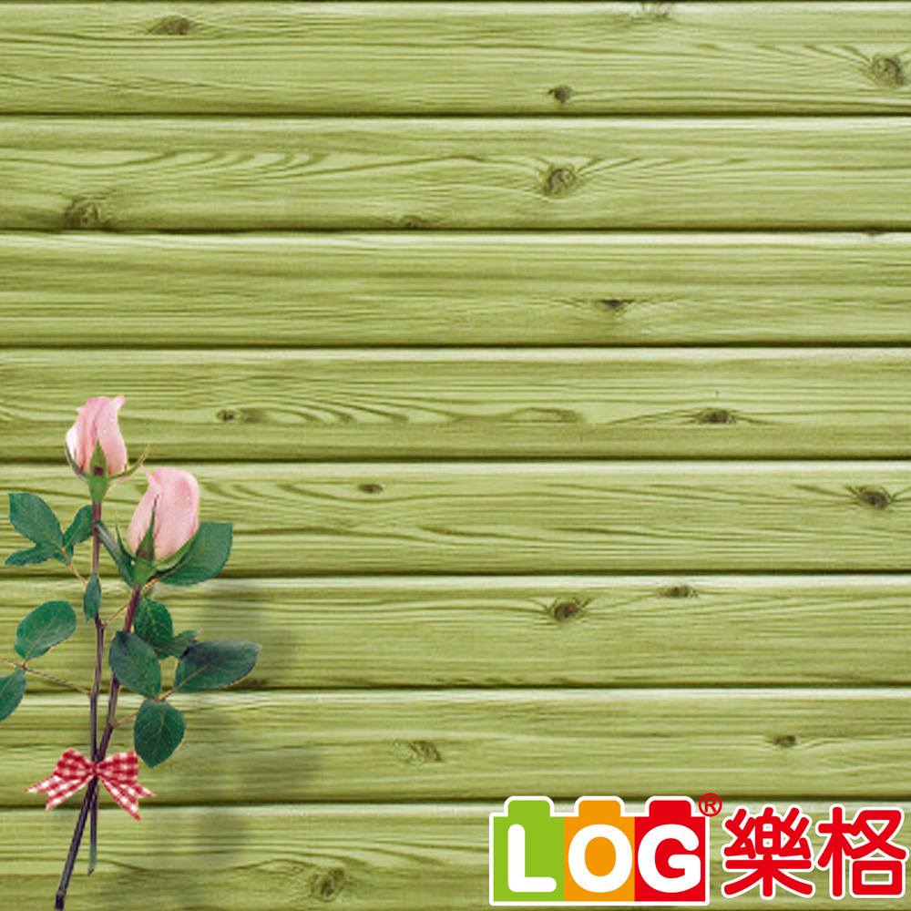 LOG 樂格 3D立體木紋 兒童防撞牆貼 -秋香綠 X5入 (防撞壁貼/防撞墊)