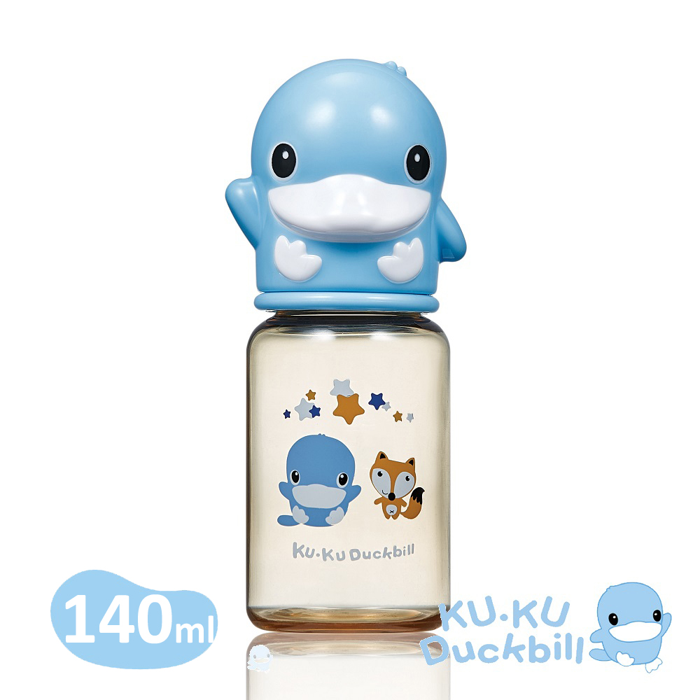 酷咕鴨星燦造型PPSU標準奶瓶140ml-藍