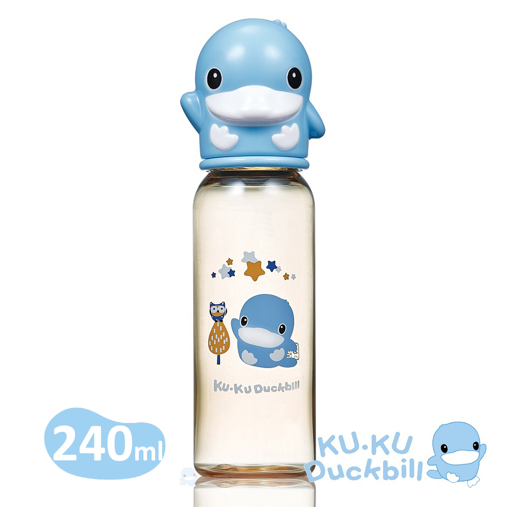 酷咕鴨星燦造型PPSU標準奶瓶240ml-藍