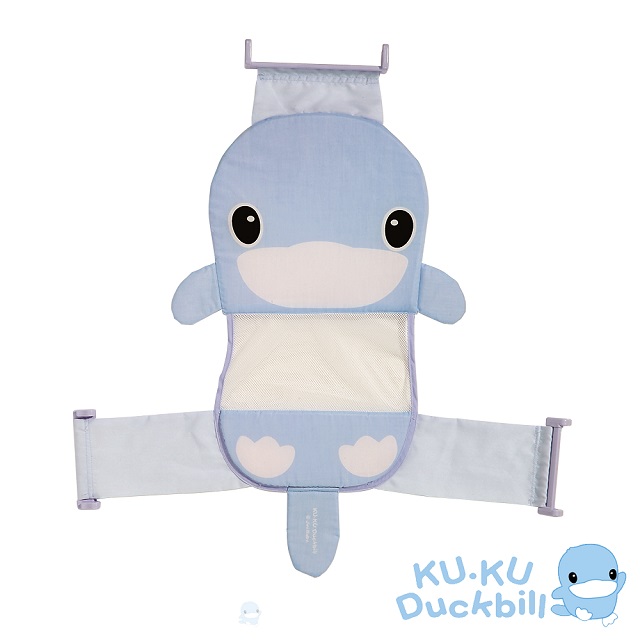 KUKU酷咕鴨造型可調式安全浴網-粉藍