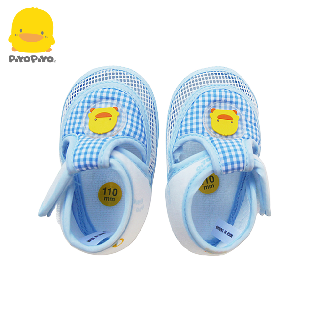 黃色小鴨《PiyoPiyo》網狀嬰兒學步涼鞋-藍