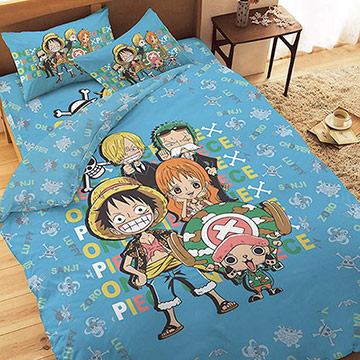 【享夢城堡】航海王 友誼之光系列-雙人純棉四件式床包兩用被組