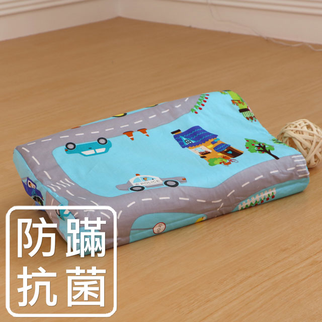 鴻宇 幼童乳膠枕 交通樂園 防蟎抗菌 美國棉授權品牌 台灣製