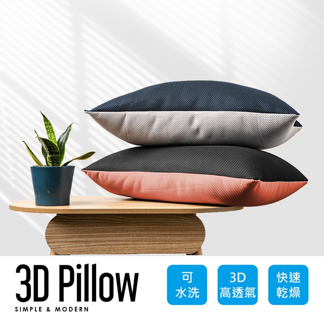 【obis】3D網布可水洗透氣枕/快速乾燥(顏色隨機)