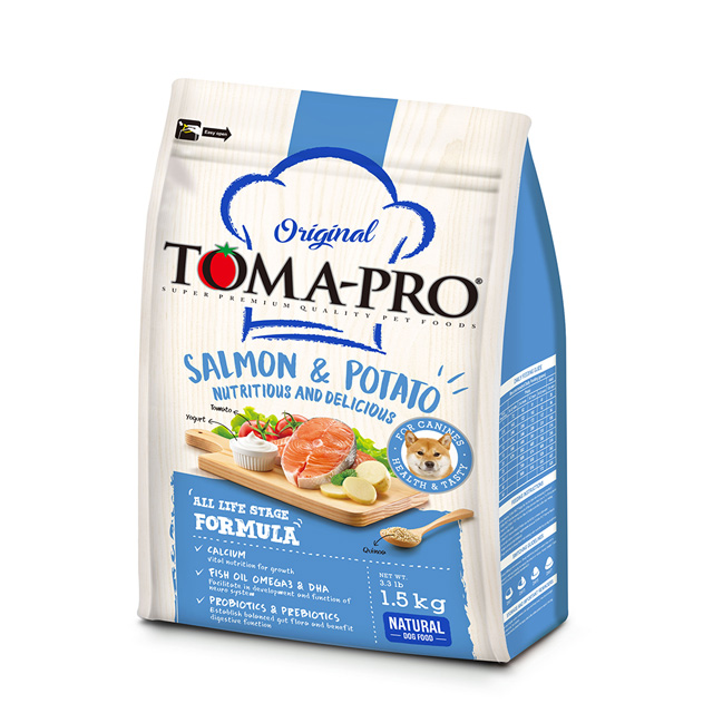 【TOMA-PRO 優格】成幼犬敏感膚質鮭魚馬鈴薯飼料 / 乾糧-1.5公斤