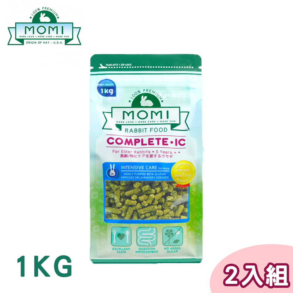 【兩包組】MOMI摩米營養全老兔飼料IC 1公斤裝