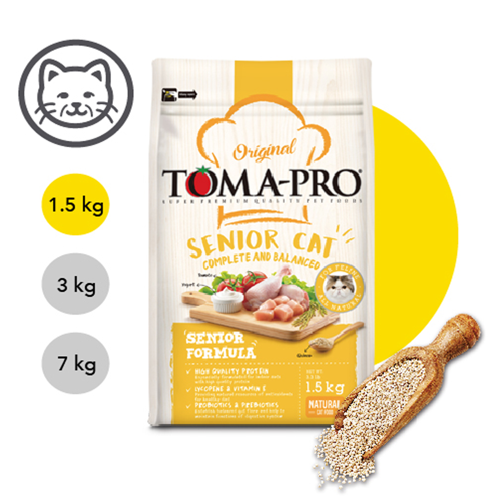 【TOMA-PRO優格】高齡貓 高纖低脂配方(雞肉+米) 1.5kg