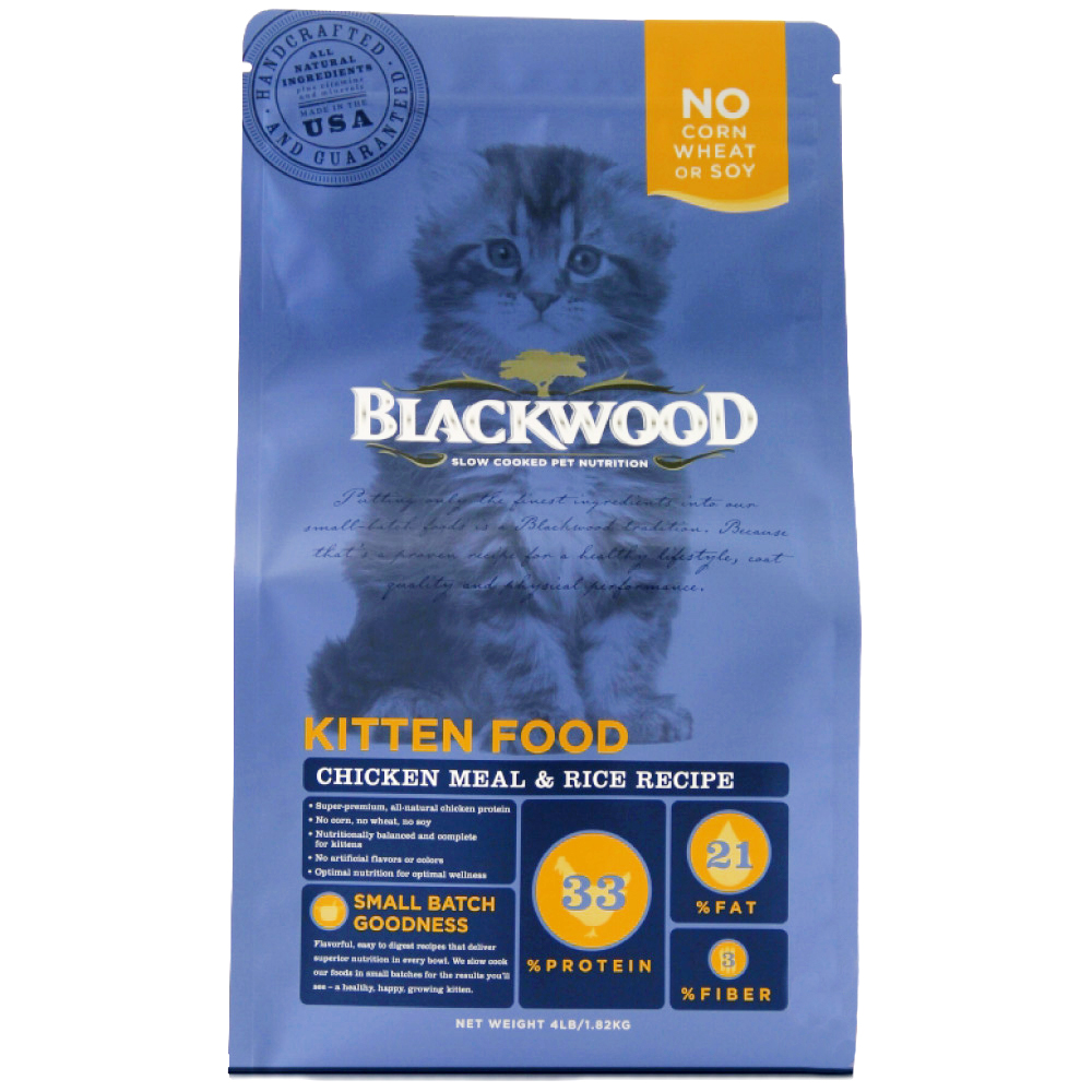 【BLACKWOOD柏萊富】特調幼貓成長(雞肉+米)貓飼料/乾糧-4LB(1.82kg)