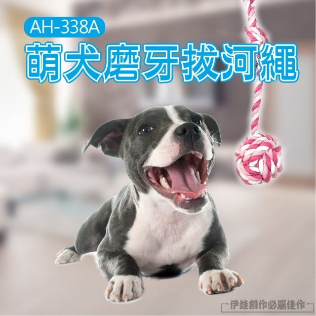 叮噹繩球【AH-338A】 潔齒磨牙球 寵物玩具 毛線鈴鐺球