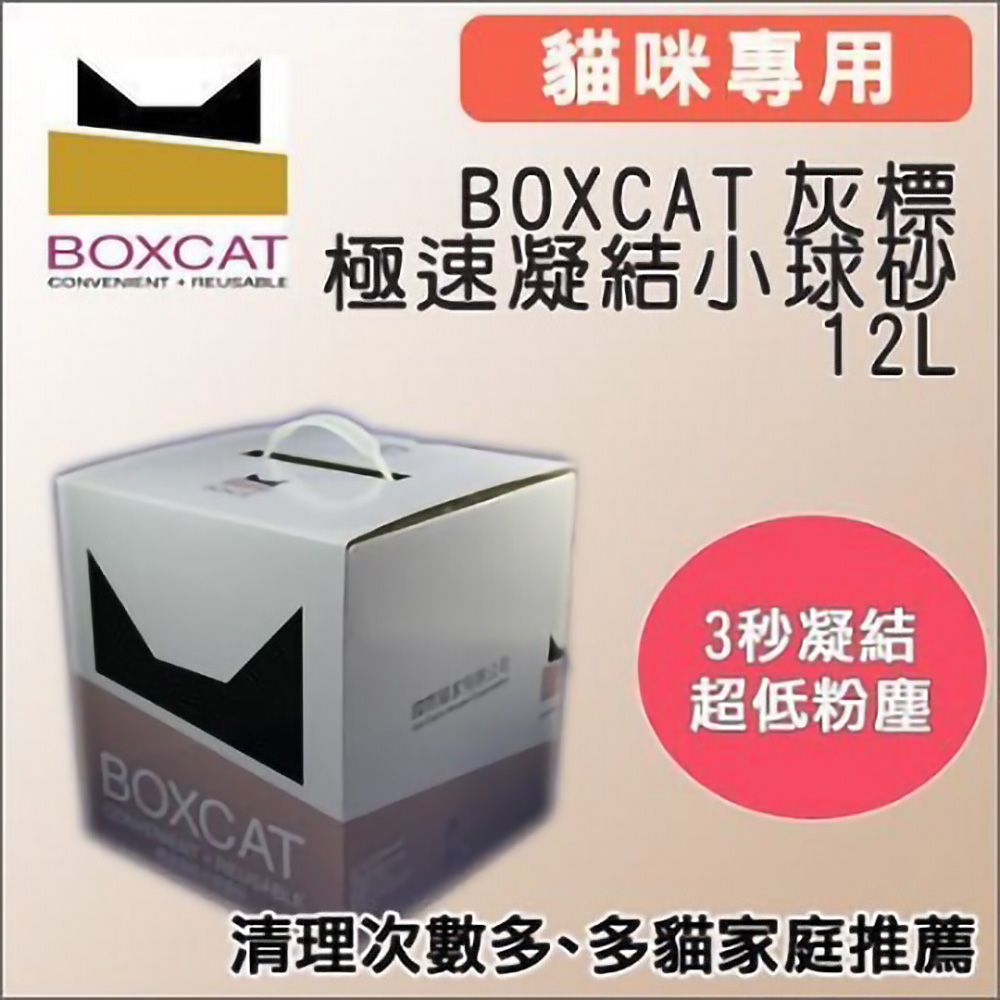 【兩盒】國際貓家BOXCAT《灰標-極速凝結小球砂》12L(10kg)