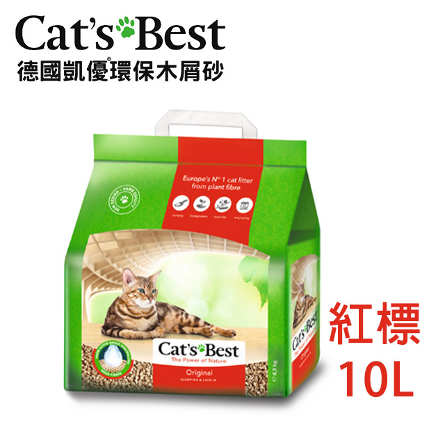 【CATS BEST】德國凱優凝結木屑砂4.3kg(紅標-10L)