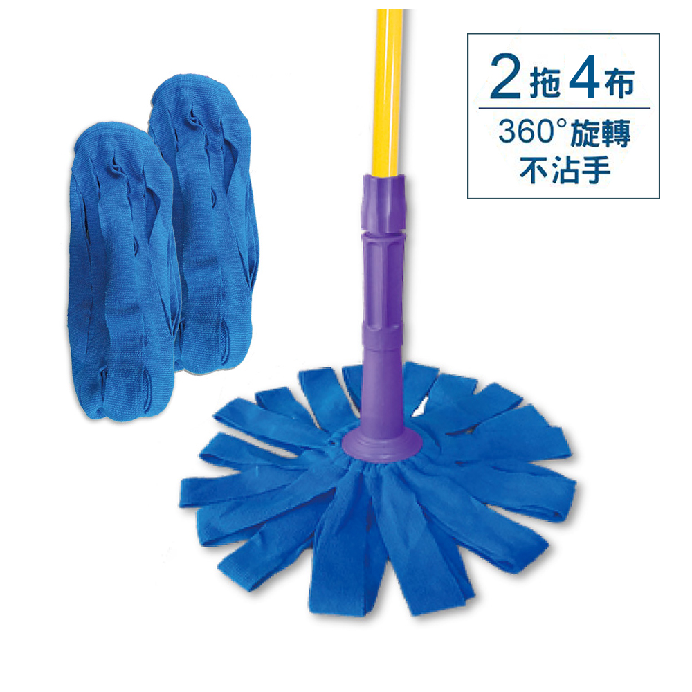 【VICTORY】不沾手超細纖維旋轉拖把(2拖4布)