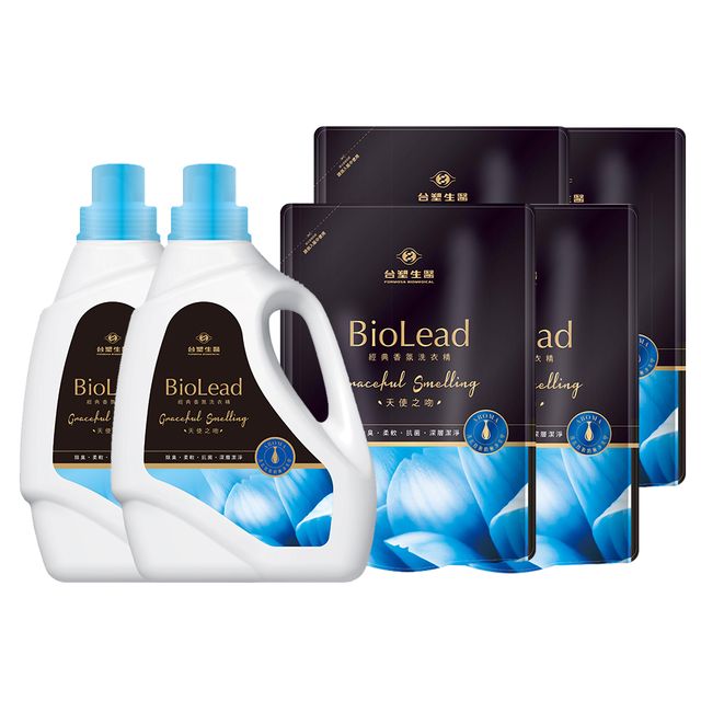 《台塑生醫》BioLead經典香氛洗衣精 天使之吻*(2瓶+4包)