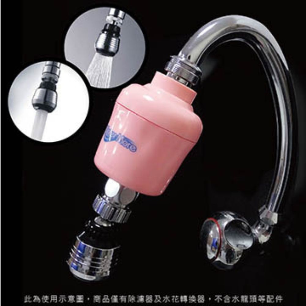 WATER MORE 水摩爾本亞硫酸鈣銀除氯過濾器+360度旋轉出水轉換器 (2組贈銅牙轉接頭2+餘氯測試液)