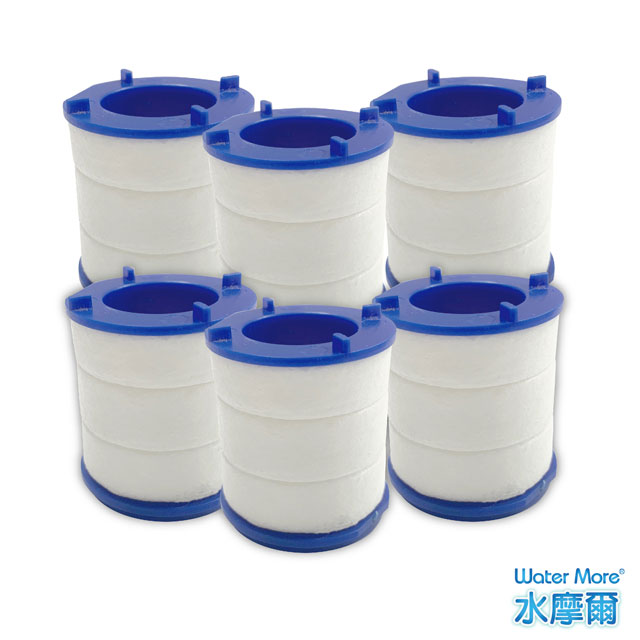 水摩爾 透明PP高密度濾棉除氯過濾器-專用替換濾芯(6入)