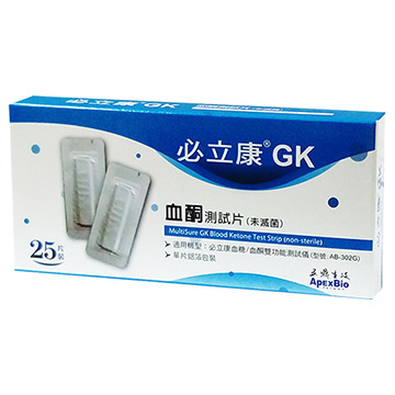 必立康 GK血酮測試片 (未滅菌)-25片/盒