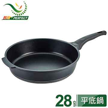 《PERFECT 理想》日式黑金鋼深型平底鍋-28cm無蓋-台灣製造